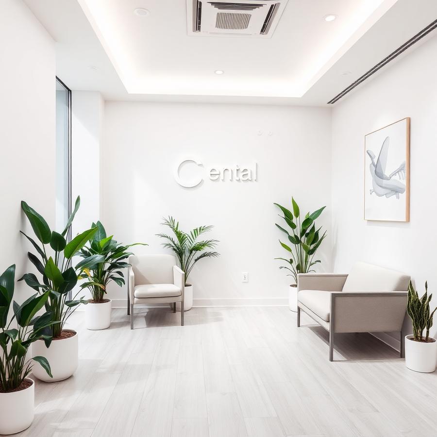 Bright and welcoming dental clinic waiting area